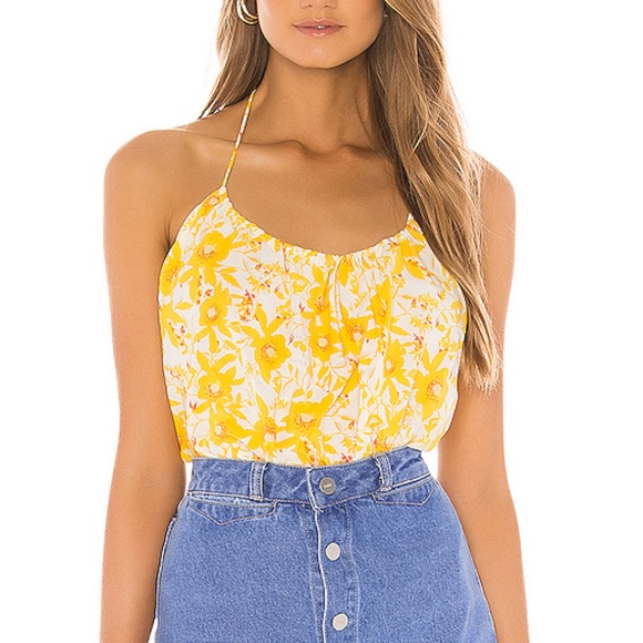 Free People Tops - Free People Liza Halter Bodysuit Yellow Size M
